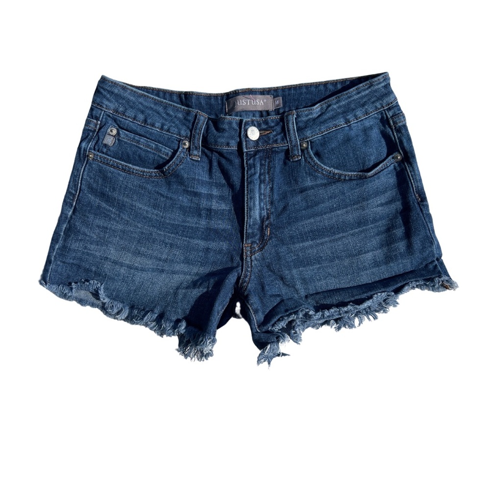 Just USA Frayed Hem Denim Shorts